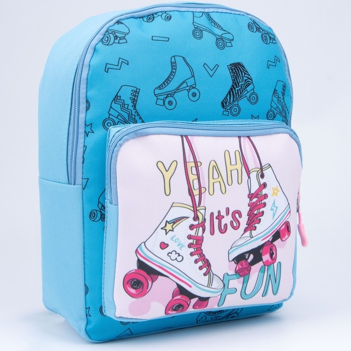 Рюкзак детский для девочки с карманом &laquo;Ролики&raquo;, 30 х 22 х 10 см
