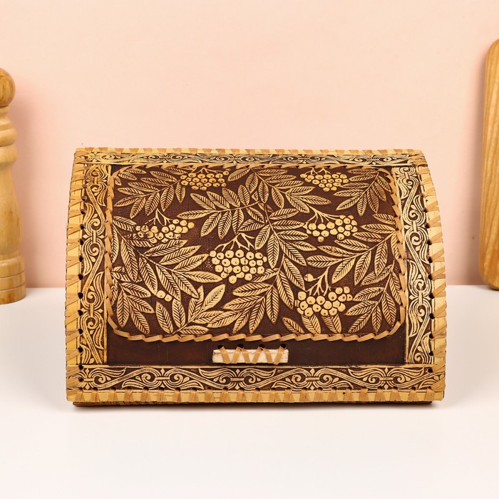 Хлебница &laquo;Рябинушка&raquo;, шлем, 28&times;19&times;16 см, береста