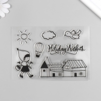 Штамп для творчества силикон "Девочка с корзинкой" 16х11 см Штамп для творчества силикон "Девочка с корзинкой" 16х11 см