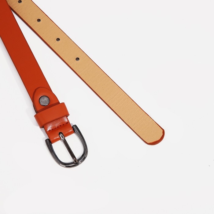 Ремень женский, ширина 1.8 см, винт, пряжка металл, цвет рыжий