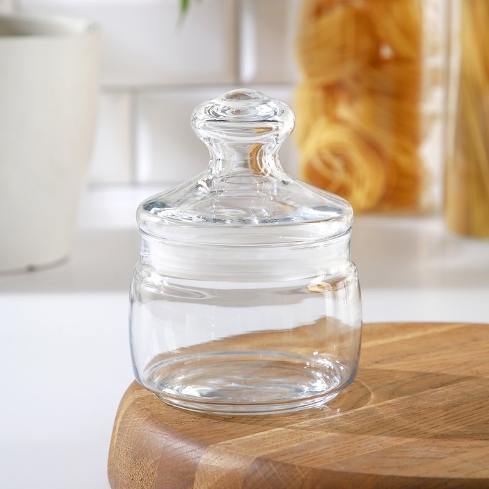 Банка для сыпучих продуктов стеклянная Cesni, 420 мл, цвет прозрачный Банка для сыпучих продуктов стеклянная Cesni, 420 мл, цвет прозрачный