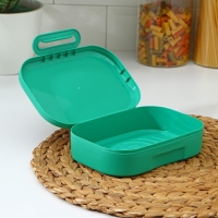 Ланч-бокс с декором, 980 мл, 18&times;13&times;5 см, цвет зелёный