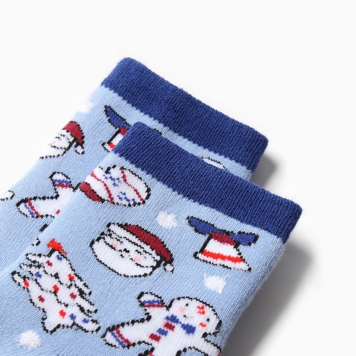 Новый год. Носки махровые детские, цвет голубой, размер 14-16 Новый год. Носки махровые детские, цвет голубой, размер 14-16