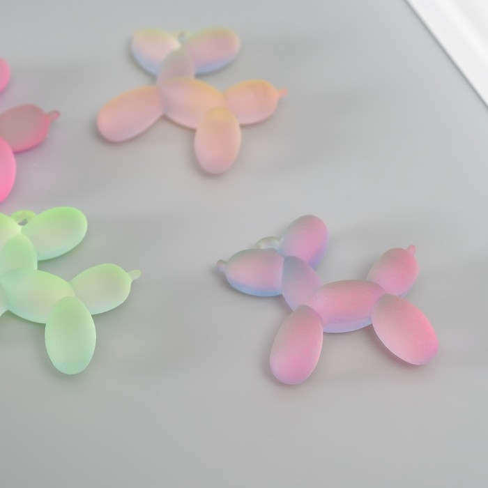 Подвеска для творчества пластик Подвеска для творчества пластик "Воздушный шарик - Собачка" МИКС матовая 1,1х4,5х4,7 см