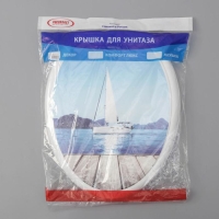 Сиденье для унитаза с крышкой Росспласт &laquo;Декор. Яхта&raquo;, 44,5 х 37,5 см, белое