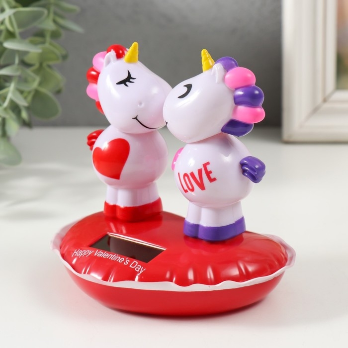 Маятник пластик от солнечной батареи "Поцелуйчик. Единорожки 9х11,8х11 см