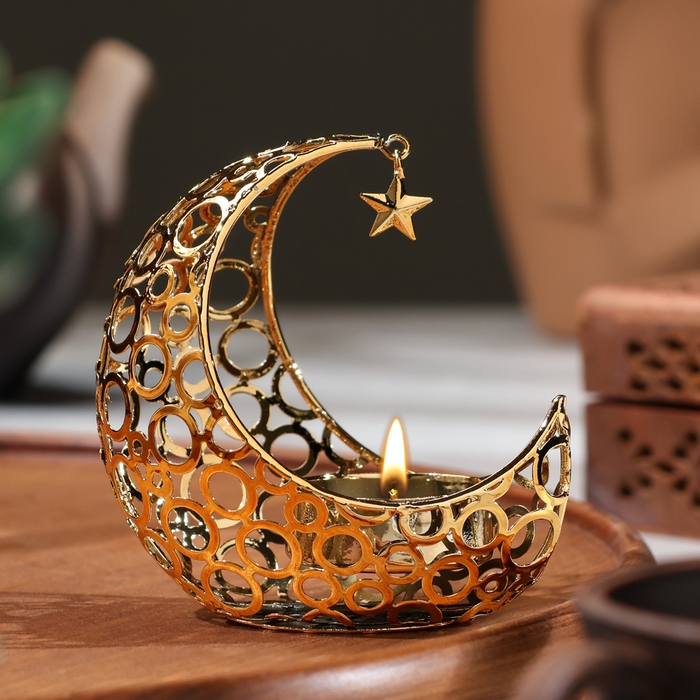 Подсвечник "Полумесяц", медь, 9,8х10,5 см