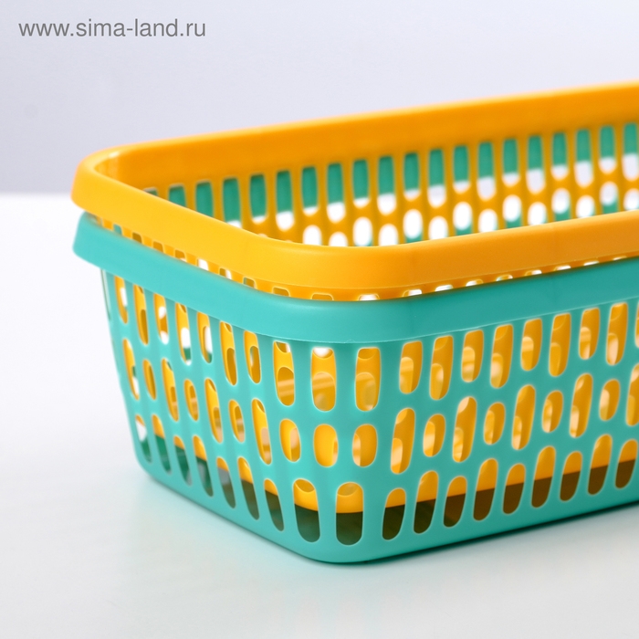 Корзина для хранения, 24×14×7 см, цвет МИКС Корзина для хранения, 24×14×7 см, цвет МИКС