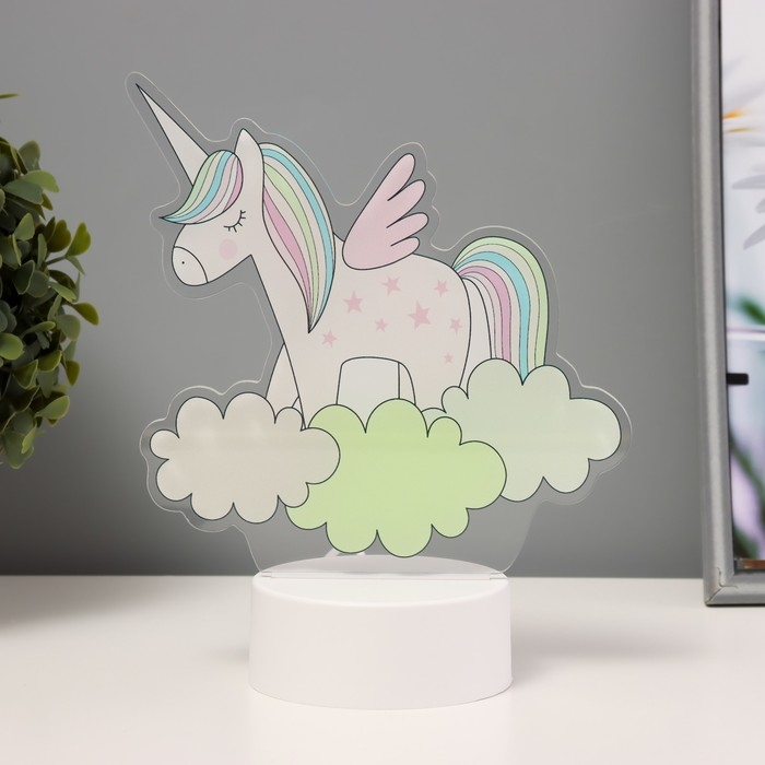 Светильник Светильник "Единорог" LED 3000К USB/от батареек 3хАА белый 16,3х9х23 см