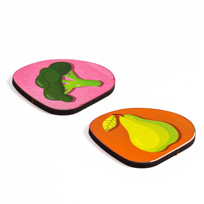 Головоломка деревянная. Повтори по образцу «Овощи и фрукты», развивающие игры для детей Головоломка деревянная. Повтори по образцу «Овощи и фрукты», развивающие игры для детей