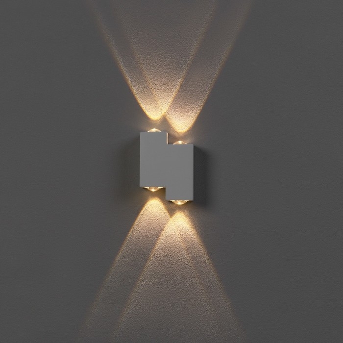 Светильник фасадный &laquo;Луч&raquo;, FSD-010, 4 Вт, 3000К, 2 луча, IP65, 220 В, металл, белый