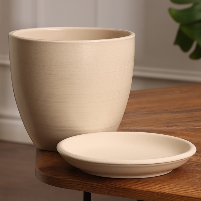 Горшок цветочный "Прато" серый серебро 1,4 л