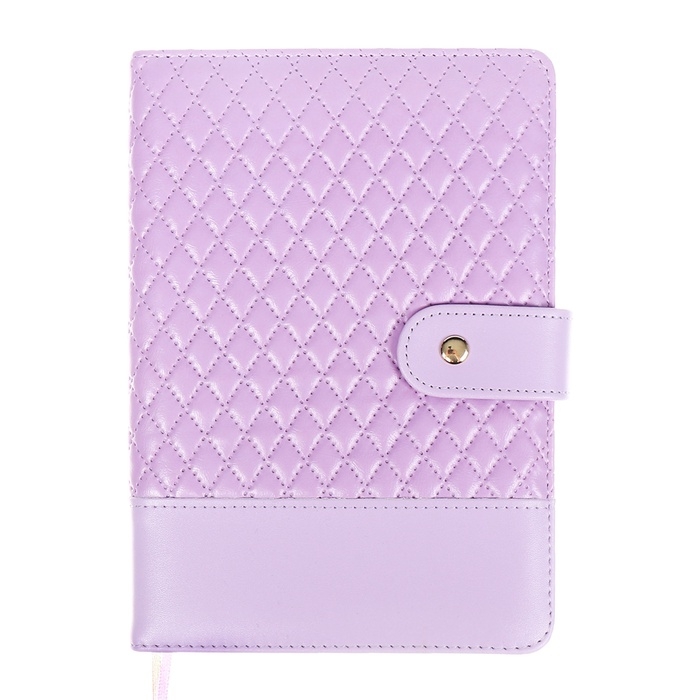 Ежедневник недатированный, A5, 136 листов, кожзам, deVENTE. Tailor, твердая обложка с поролоном, хлястик, перфорация, ляссе, блок 70%, сиреневый