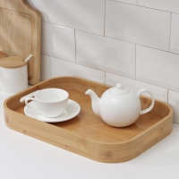 Поднос с ручками Доляна Striata, 40&times;28&times;4,5 см, бамбук