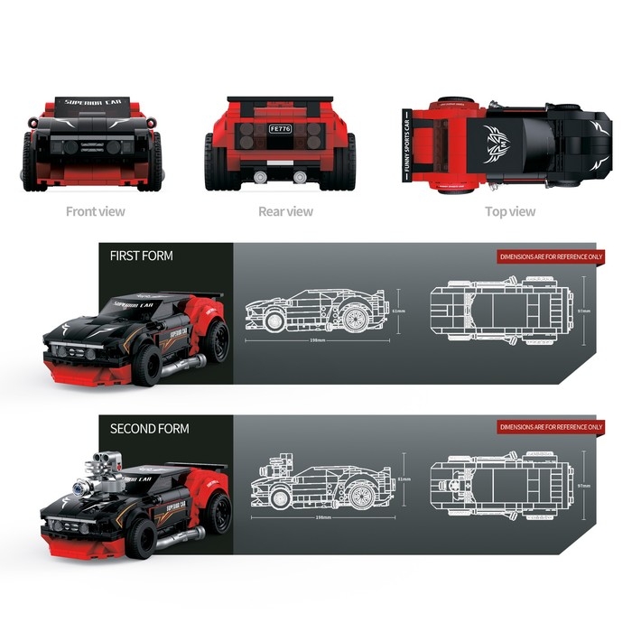 Конструктор Гонка «Чёрный буйвол», инерционный механизм, 382 детали Конструктор Гонка «Чёрный буйвол», инерционный механизм, 382 детали