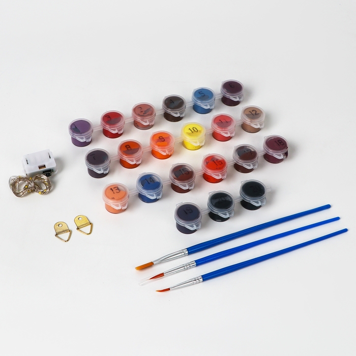 Картина по номерам с подрамником и гирляндой &laquo;Вечер в Венеции&raquo;, 30 х 40 см