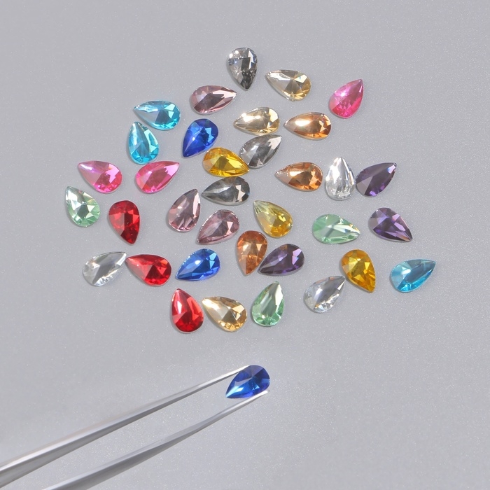 Фигурки для дизайна ногтей &laquo;Капля&raquo;, объёмные, 12 ячеек, разноцветные