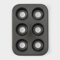 Форма для выпечки Доляна &laquo;Жаклин. Круг&raquo;, 26&times;18&times;3 см, 6 ячеек, съёмное дно, антипригарное покрытие, цвет чёрный