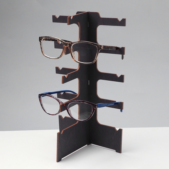 Подставка под очки &laquo;Эко&raquo; 5 мест, 14,5&times;12&times;28см, фанера, цвет темный