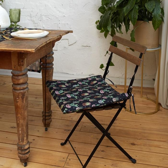 Сидушка на стул Этель Succulents 42х42см, 100% хлопок, 190 г/м2 Сидушка на стул Этель Succulents 42х42см, 100% хлопок, 190 г/м2