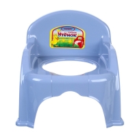 Горшок детский &laquo;Утенок&raquo; с крышкой, голубовато-серый / белый 310х295х280мм