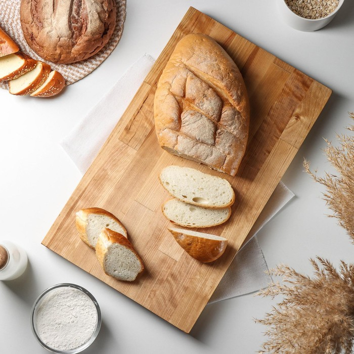 Доска разделочная Adelica &laquo;Профи&raquo;, 70&times;30&times;4 см, с металлическими стяжками и боковыми ручками, берёза