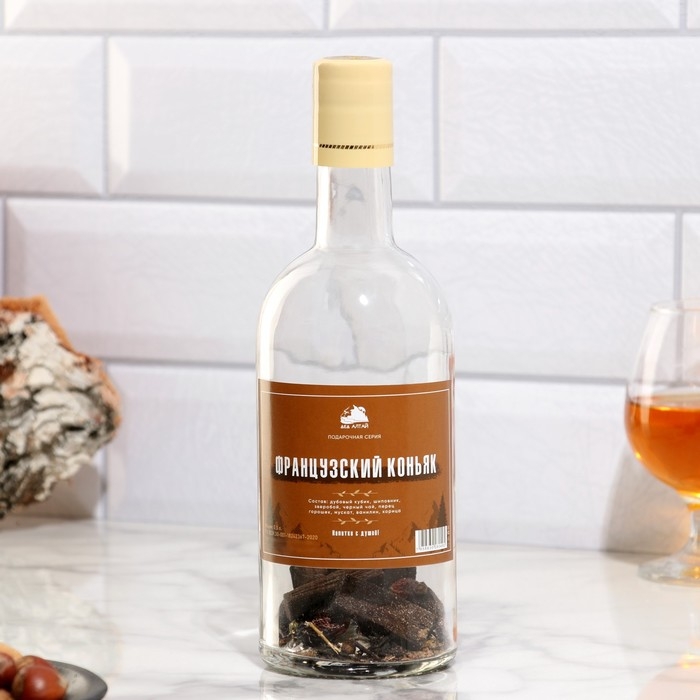 Набор из трав и специй для приготовления настойки Набор из трав и специй для приготовления настойки "Фрацузский коньяк" с бутылкой 0,5 л