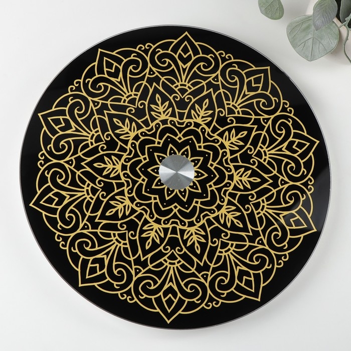 Подставка стеклянная для торта вращающаяся Magistro &laquo;Восток&raquo;, d=32 см, цвет чёрный