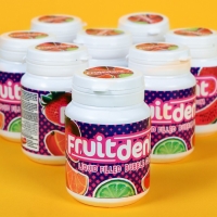 Жевательная резинка FRUIT DENT с жидким центром, 40 г