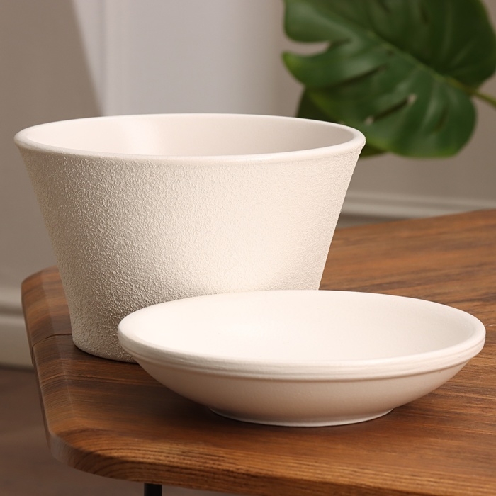 Горшок цветочный "Мессина" белый 1,4 л