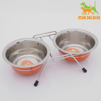 Набор из 2 цветных мисок на подставке, 2 х 350 мл Набор из 2 цветных мисок на подставке, 2 х 350 мл