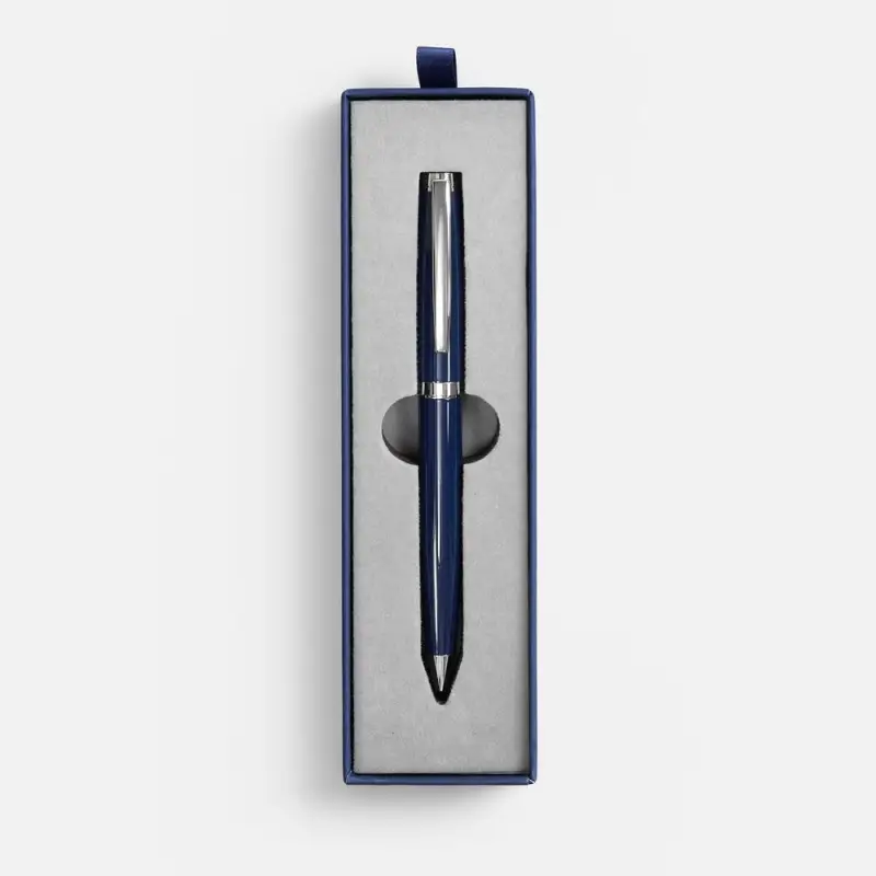 Ручка шариковая Letra Chrome в футляре, синяя