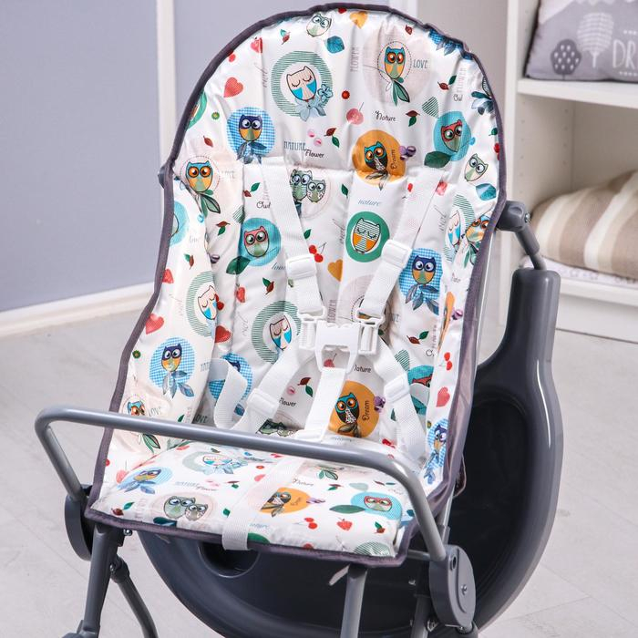 Стульчик для кормления Selby 252 «Совы», цвет серый Стульчик для кормления Selby 252 «Совы», цвет серый