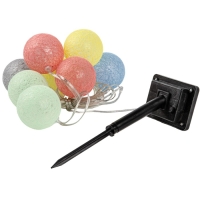 Садовая гирлянда на солнечной батарее &laquo;Клубки&raquo; Uniel, IP44, 1,8 м, теплый белый