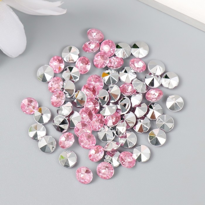 Декор для творчества в бутылочке "Стразы. Светло-розовый" набор 250 шт d=0,6 см 4х3х3 см