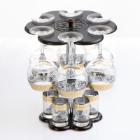 Мини-бар "Барокко" барная стойка 6 фужеров/стопок Мини-бар "Барокко" барная стойка 6 фужеров/стопок