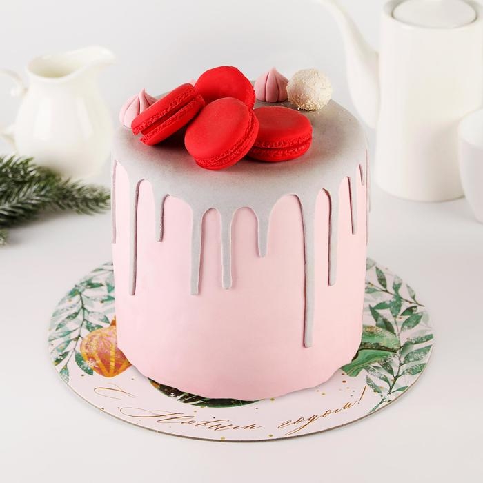 Подложка под торт усиленная &laquo;С новым годом&raquo;, 30 см, 2 мм, Новый год