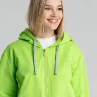 Толстовка на молнии с капюшоном Unit Siverga зеленое яблоко, размер XS