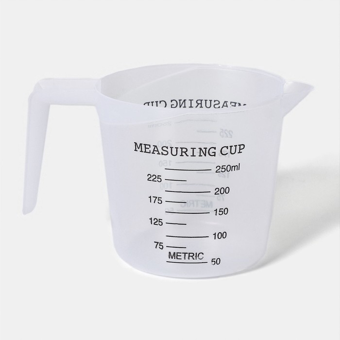 Стакан мерный Доляна, 250 мл, цвет прозрачный Стакан мерный Доляна, 250 мл, цвет прозрачный