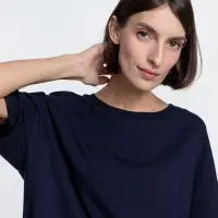 Футболка унисекс оверсайз Crosstown, темно-синяя, размер M