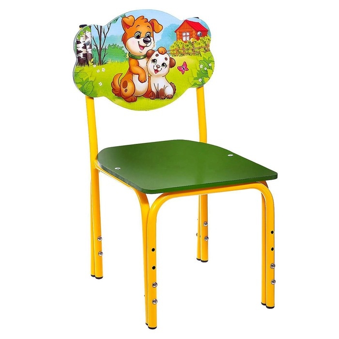 Стул детский &laquo;Мама и малыш&raquo;, регулируемый, цвет зелёный, жёлтый