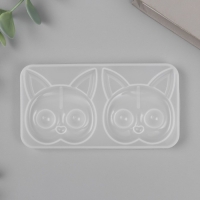 Молд силикон "Котики с большими глазами" 2 предмета 6х11,5х0,9 см Молд силикон "Котики с большими глазами" 2 предмета 6х11,5х0,9 см