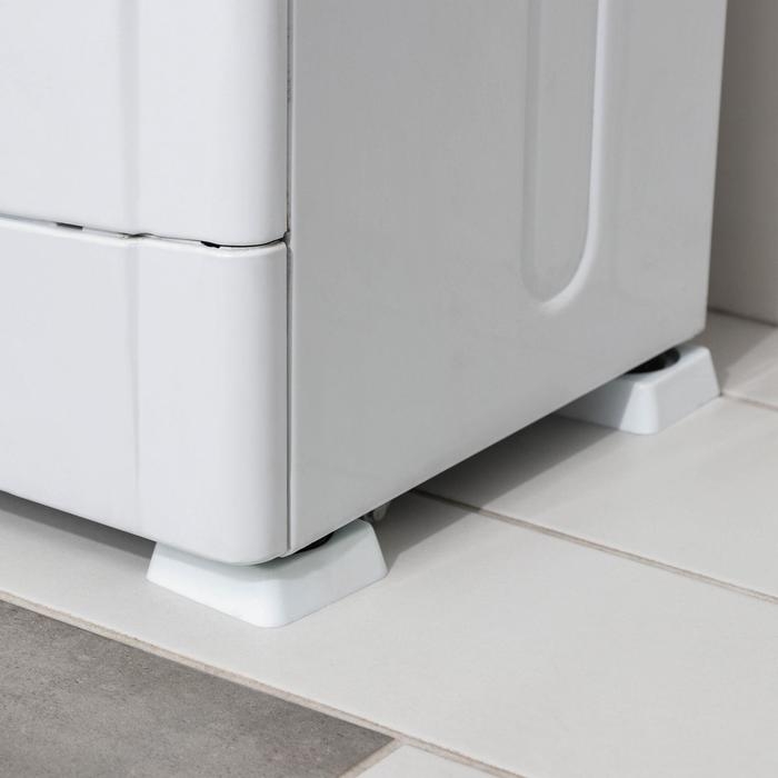 Антивибрационные подставки &laquo;Доляна&raquo;, 4 шт, квадратные, цвет белый