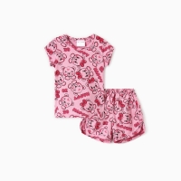 Комплект для девочки домашний (футболка/шорты) "Мишки", цвет розовый, рост 98 Комплект для девочки домашний (футболка/шорты) "Мишки", цвет розовый, рост 98