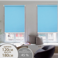 Штора рулонная 120&times;180 см (с учётом креплений 3,5 см), цвет голубой