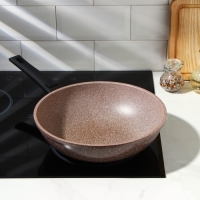 Сковорода WOK Доляна &laquo;Брауни&raquo;, d=28 см, съёмная ручка, антипригарное покрытие, индукция