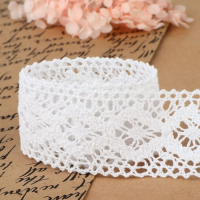 Кружево вязаное, 50 мм &times; 10 &plusmn; 1 м, цвет белый