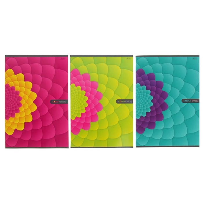 Тетрадь А4, 96 листов в клетку Flower Fantasy, обложка мелованный картон, МИКС Тетрадь А4, 96 листов в клетку Flower Fantasy, обложка мелованный картон, МИКС