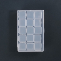 Набор баночек для декора, 15 шт, в органайзере, 9 мл, 13,5 &times; 8,5 &times; 4 см, цвет прозрачный