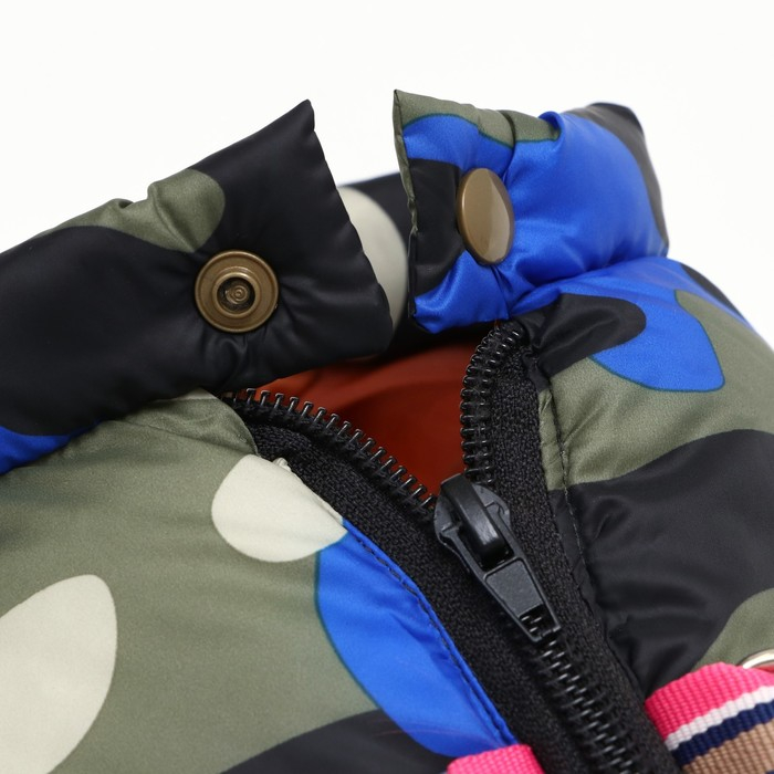 Комбинезон принтованный с замком на спине, размер 14 (ДС 32 см, ОГ 42 см, ОШ 31 см), синий